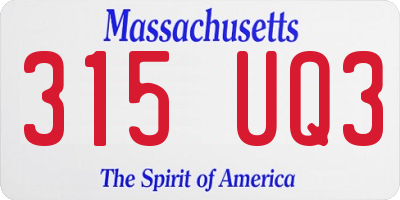 MA license plate 315UQ3