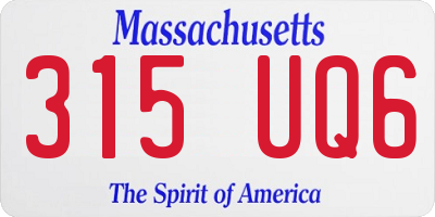 MA license plate 315UQ6