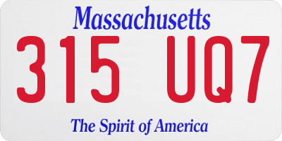 MA license plate 315UQ7