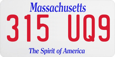 MA license plate 315UQ9