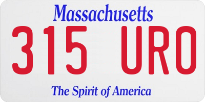 MA license plate 315UR0