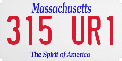 MA license plate 315UR1