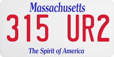 MA license plate 315UR2