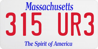 MA license plate 315UR3