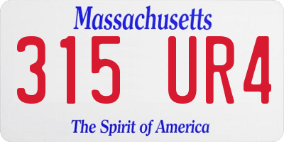 MA license plate 315UR4