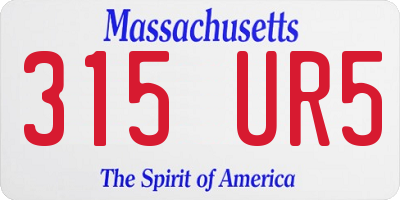 MA license plate 315UR5