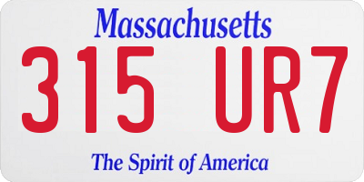 MA license plate 315UR7
