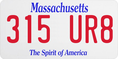 MA license plate 315UR8