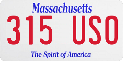 MA license plate 315US0
