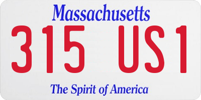 MA license plate 315US1