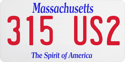 MA license plate 315US2