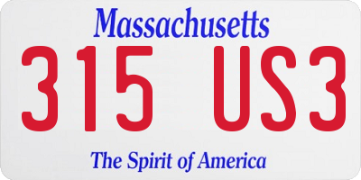 MA license plate 315US3
