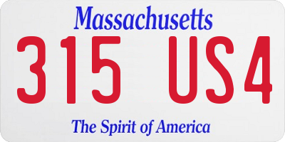 MA license plate 315US4