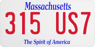 MA license plate 315US7