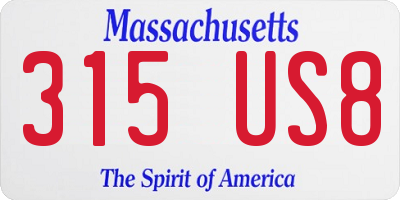MA license plate 315US8