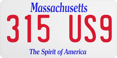 MA license plate 315US9