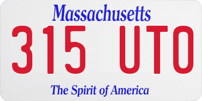 MA license plate 315UT0