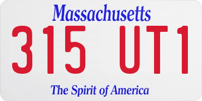 MA license plate 315UT1