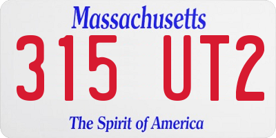 MA license plate 315UT2