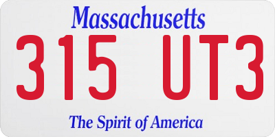MA license plate 315UT3