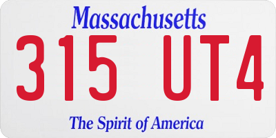 MA license plate 315UT4