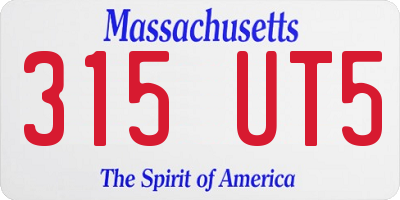 MA license plate 315UT5