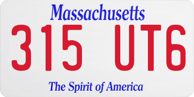 MA license plate 315UT6