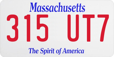 MA license plate 315UT7