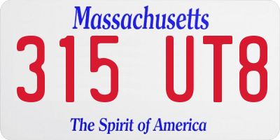 MA license plate 315UT8