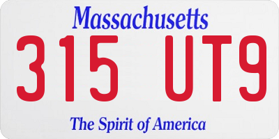 MA license plate 315UT9