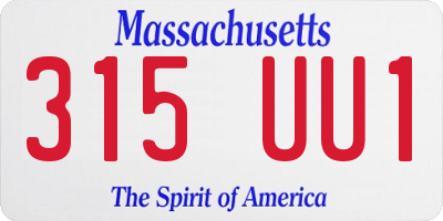 MA license plate 315UU1