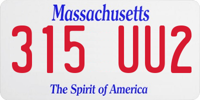 MA license plate 315UU2