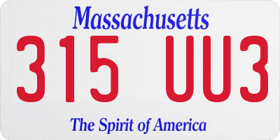 MA license plate 315UU3