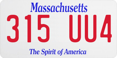 MA license plate 315UU4