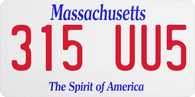 MA license plate 315UU5
