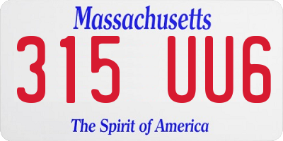 MA license plate 315UU6