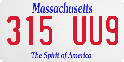 MA license plate 315UU9