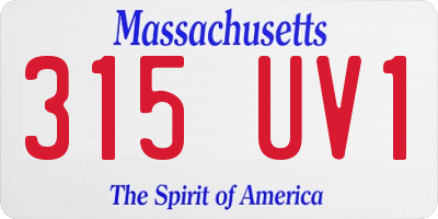 MA license plate 315UV1
