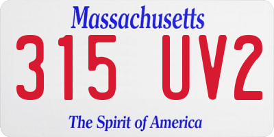 MA license plate 315UV2