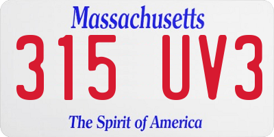 MA license plate 315UV3