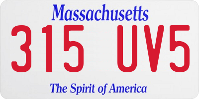 MA license plate 315UV5