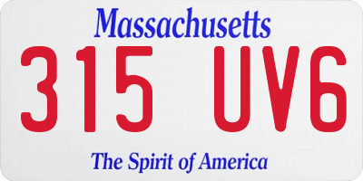 MA license plate 315UV6