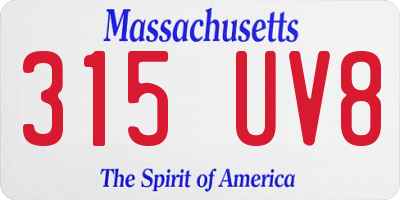 MA license plate 315UV8