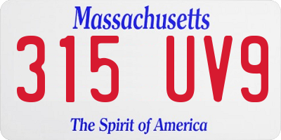 MA license plate 315UV9