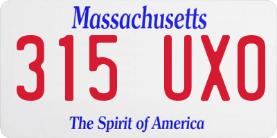 MA license plate 315UX0