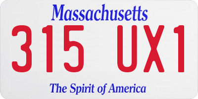 MA license plate 315UX1