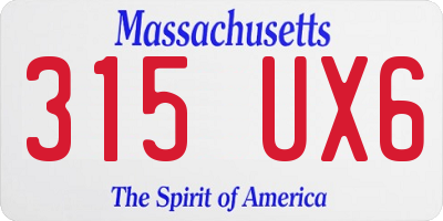 MA license plate 315UX6