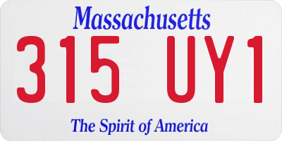 MA license plate 315UY1