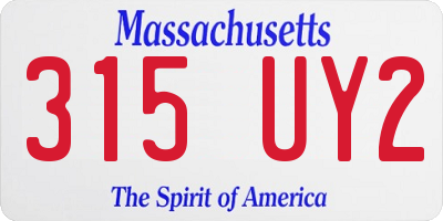 MA license plate 315UY2
