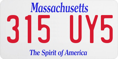 MA license plate 315UY5